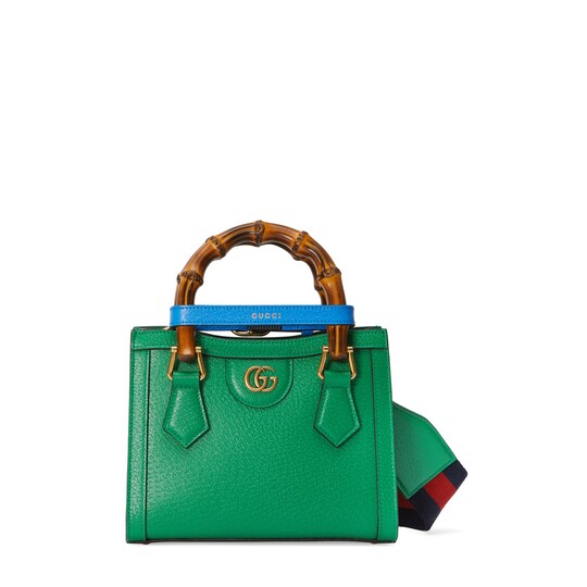 Diana mini tote bag — green leather — 702732U3ZDT3760