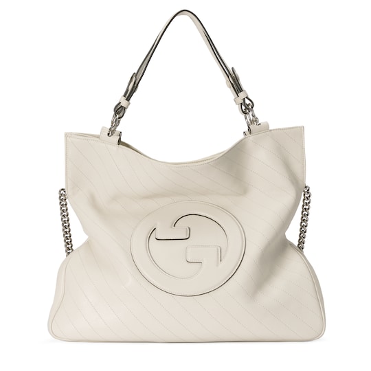 Blondie medium tote bag — white leather — 7515161AAOW9022