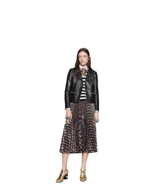 Leather biker jacket