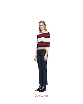 Striped wool knitted top