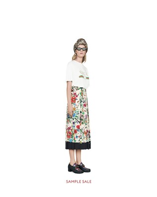 Flora Snake silk skirt