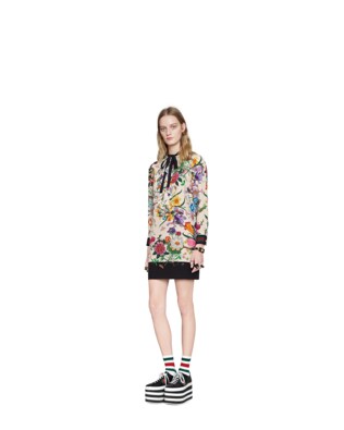 Flora Snake print silk dress