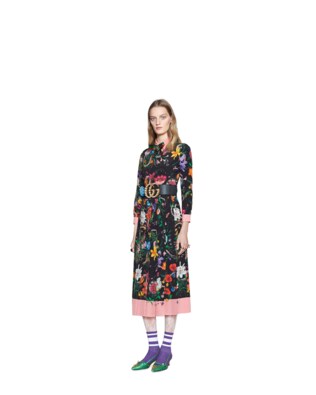 Flora Snake print silk dress