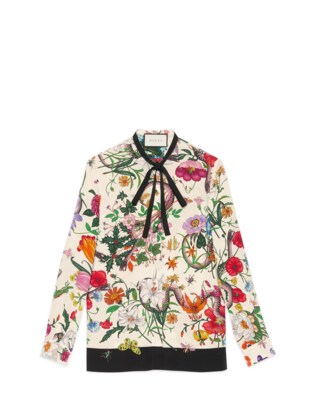 Flora Snake print silk shirt