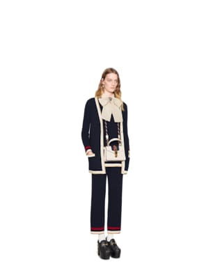Embroidered oversize knitted cardigan 