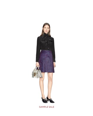 GG lurex pleated mini skirt