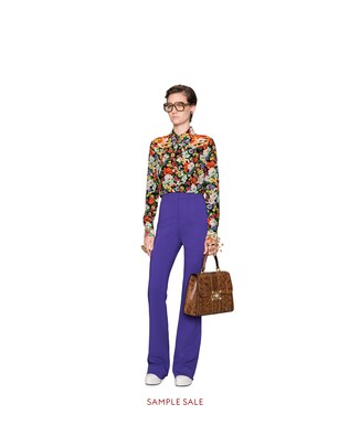 Wildflowers print pintuck shirt