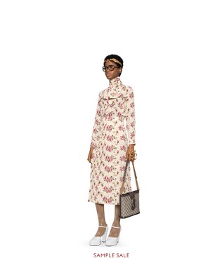 Rose print silk shirt