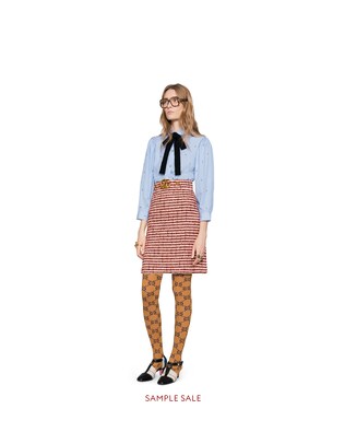 Striped tweed skirt