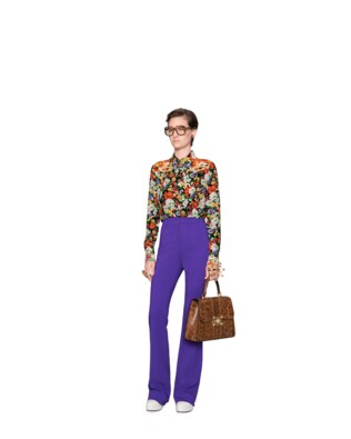 Stretch viscose skinny flare pant