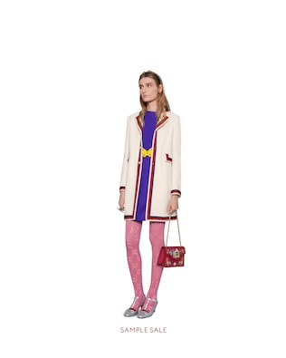 Wool coat with Sylvie Web