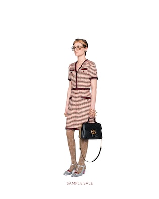 Dresses Gucci Women Striped Tweed V Neck Dress