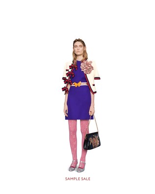 Wool jacket with Web bows
