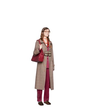 Wool coat with puma patch