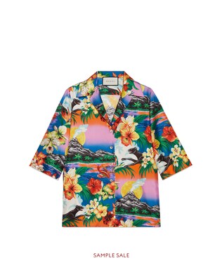 Hawaiian print silk shirt