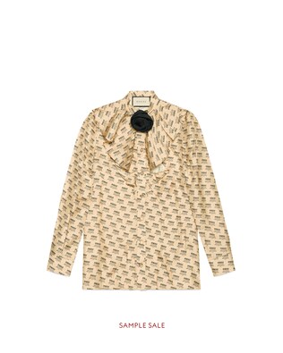 Gucci stamp silk shirt
