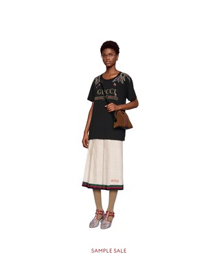 Oversize embroidered T-shirt with Gucci logo