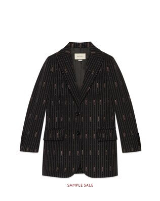 Gucci stripe fil coupé wool jacket