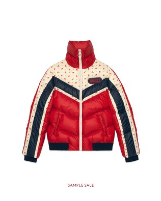 Nylon jacket with Gucci patch