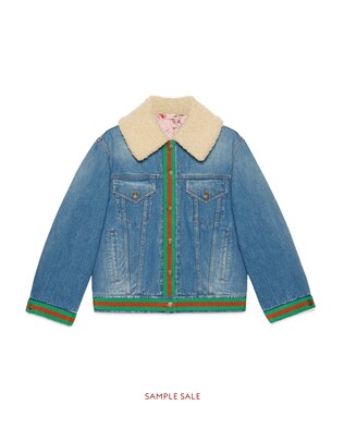 Denim jacket with shearling