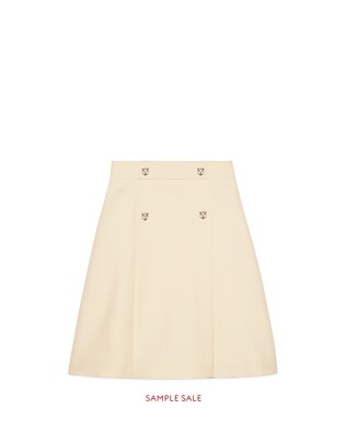 Wool silk A-line skirt