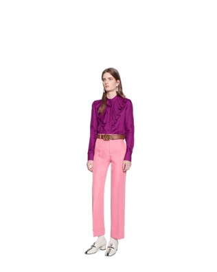 Silk shirt with ruffles