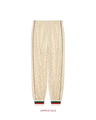 Flower lace jogging pant