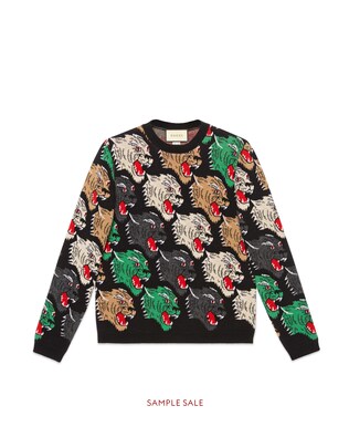 Panther face wool sweater