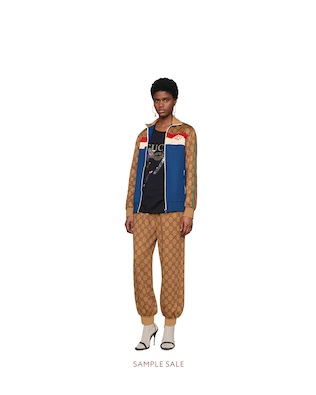 Oversize T-shirt with Gucci logo and shooting stars