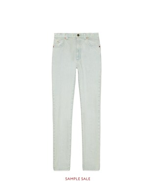 Skinny denim pant with flowers