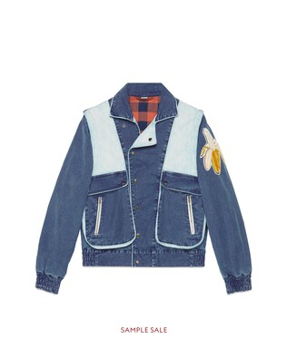 Gucci print washed denim jacket