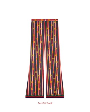 Square GG belts silk pajama pant