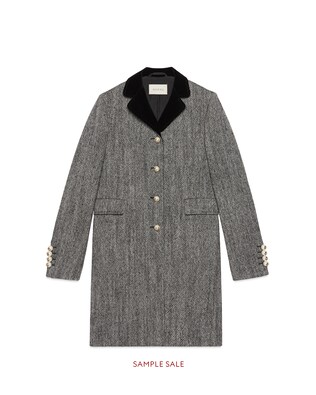 Single-breasted wool coat