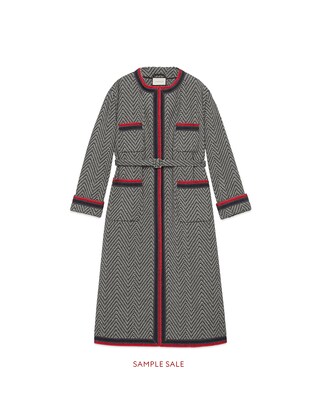 Chevron tweed coat