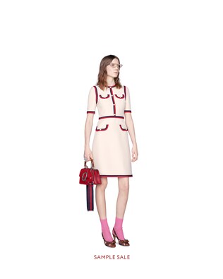 Wool silk dress with Web