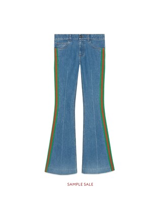 Stretch denim flare pant