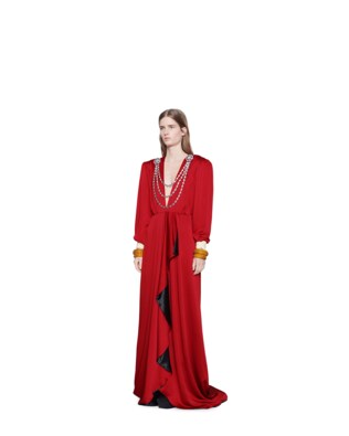 Heavy satin wrap dress