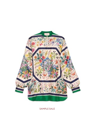 Silk shirt with floral print