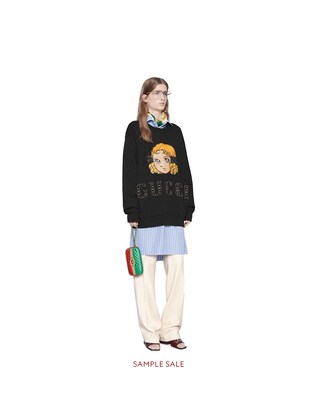 Oversize sweatshirt with manga patch