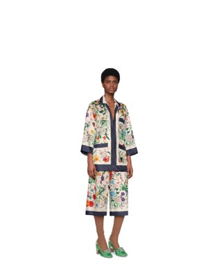Flora silk twill shirt