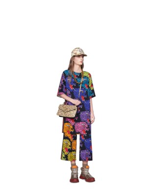 Panther face viscose culotte pant