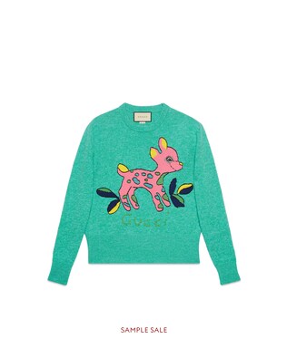 Wool sweater with fawn