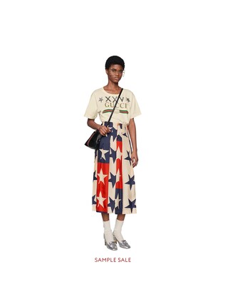 Oversize T-shirt with Gucci logo and stars
