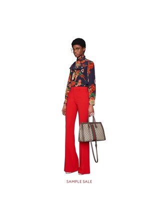 Stretch viscose flare pant