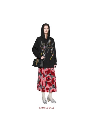 Oversize sweatshirt with Gucci logo and shooting stars
