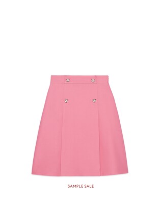 Wool silk A-line skirt