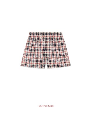 Tweed check shorts
