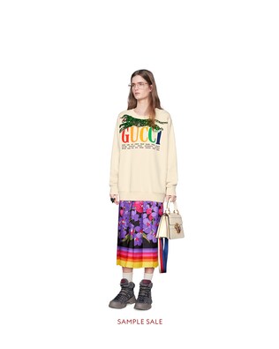 Oversize sweatshirt with Gucci Cities and tiger