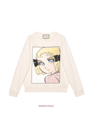 Cotton sweatshirt with manga print