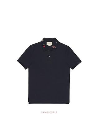 Embroidered cotton polo